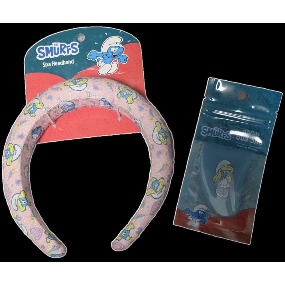 Limited Edition Smurfette “The Smurfs” Spa Headband & Gua Sha Tool Set